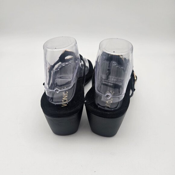 Vionic Orchid Black Leather Thong Sandal Gold Tone Hardware Womens Sz 10 NEW - Picture 5 of 8